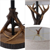 Highland 61 in. Rustic Lodge Faux Antler Resin/Metal LED Floor Lamp