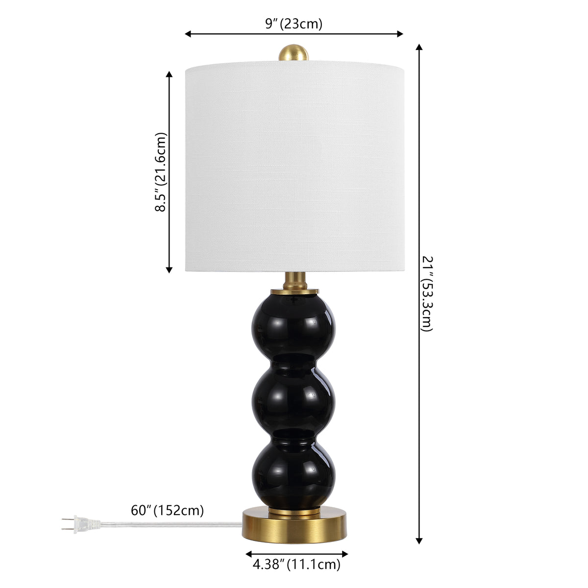 Bowery 21" Glass/Metal LED Table Lamp