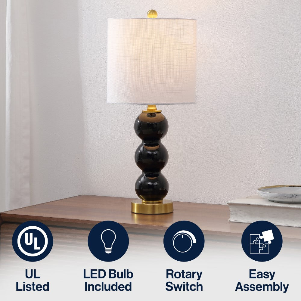 Bowery 21" Glass/Metal LED Table Lamp