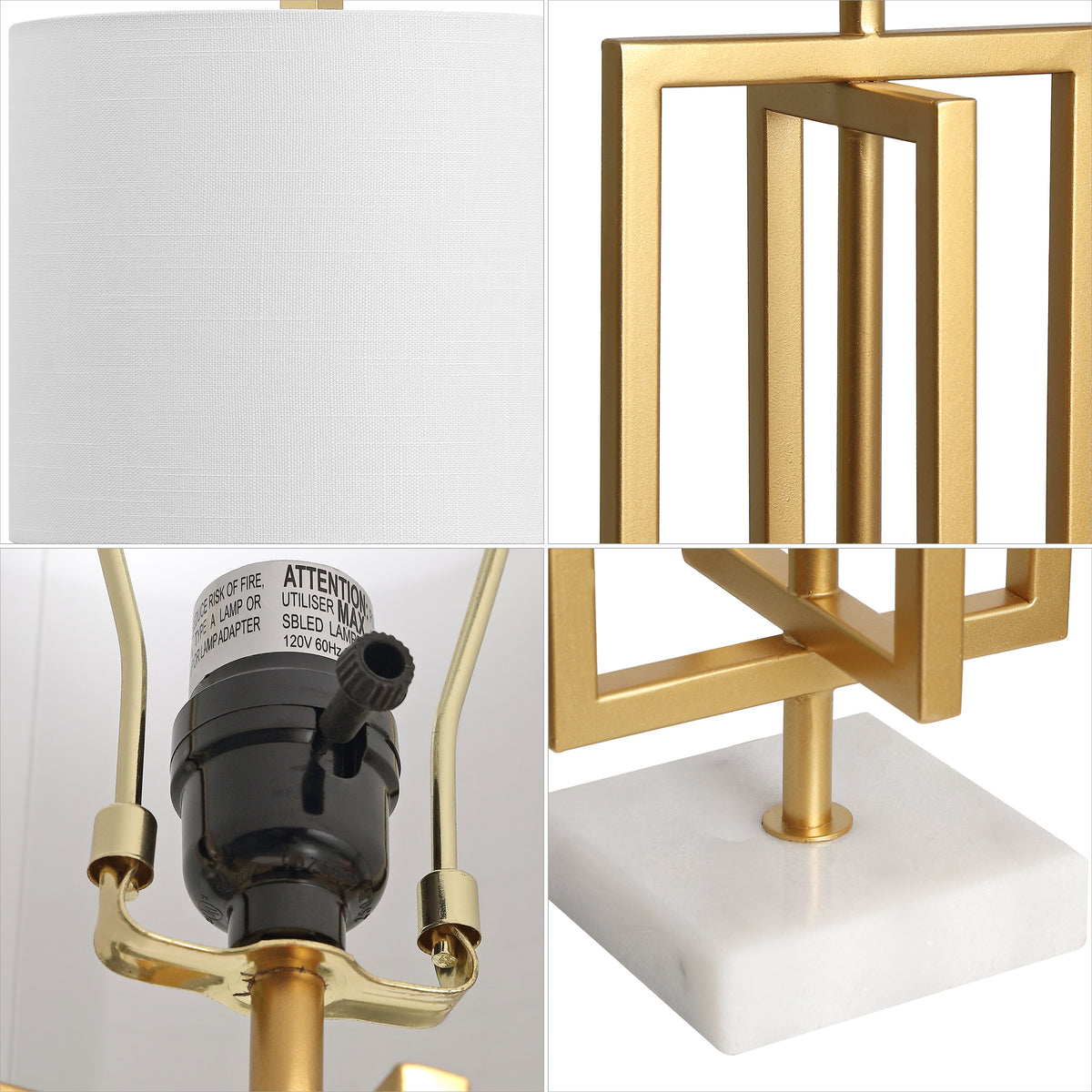 Budgie 20.25" Metal/Marble LED Table Lamp