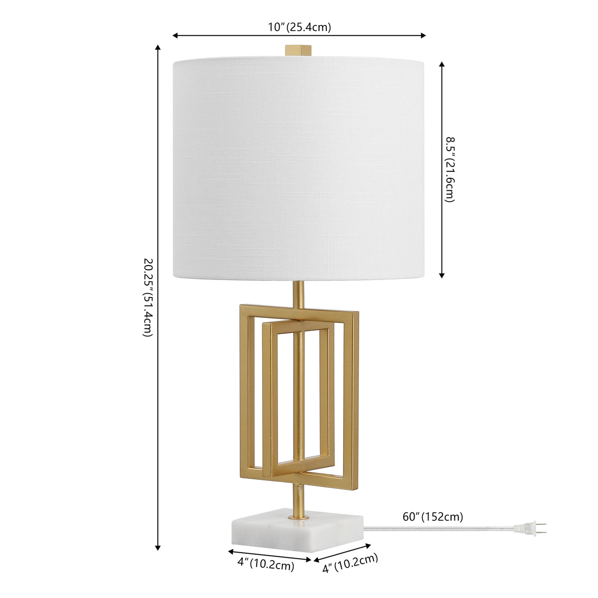 Budgie 20.25" Metal/Marble LED Table Lamp