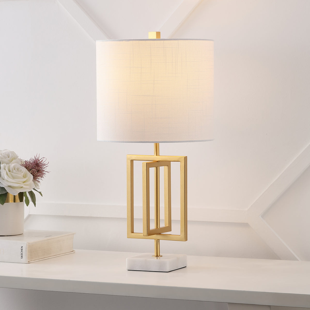 Budgie 20.25" Metal/Marble LED Table Lamp