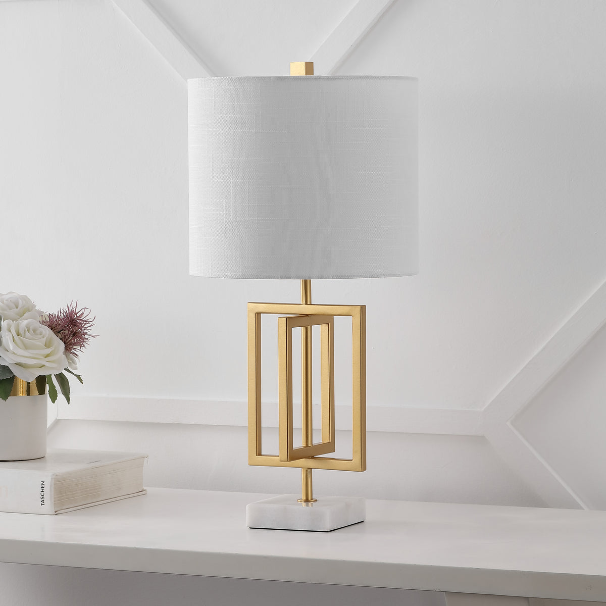 Budgie 20.25" Metal/Marble LED Table Lamp