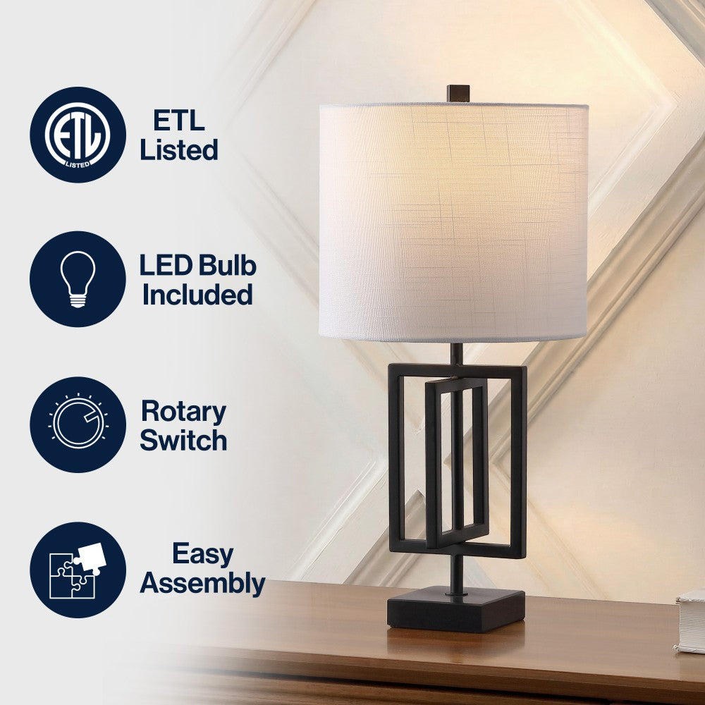Budgie 20.25" Metal/Marble LED Table Lamp