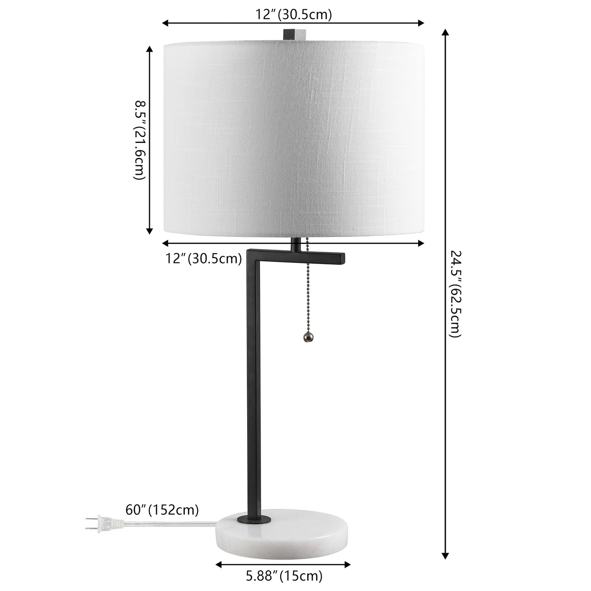 Orchard 24.5" Metal/Marble LED Table Lamp