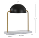 Woodpecker 13.5" Art Deco Dome Lamp with Marble Base