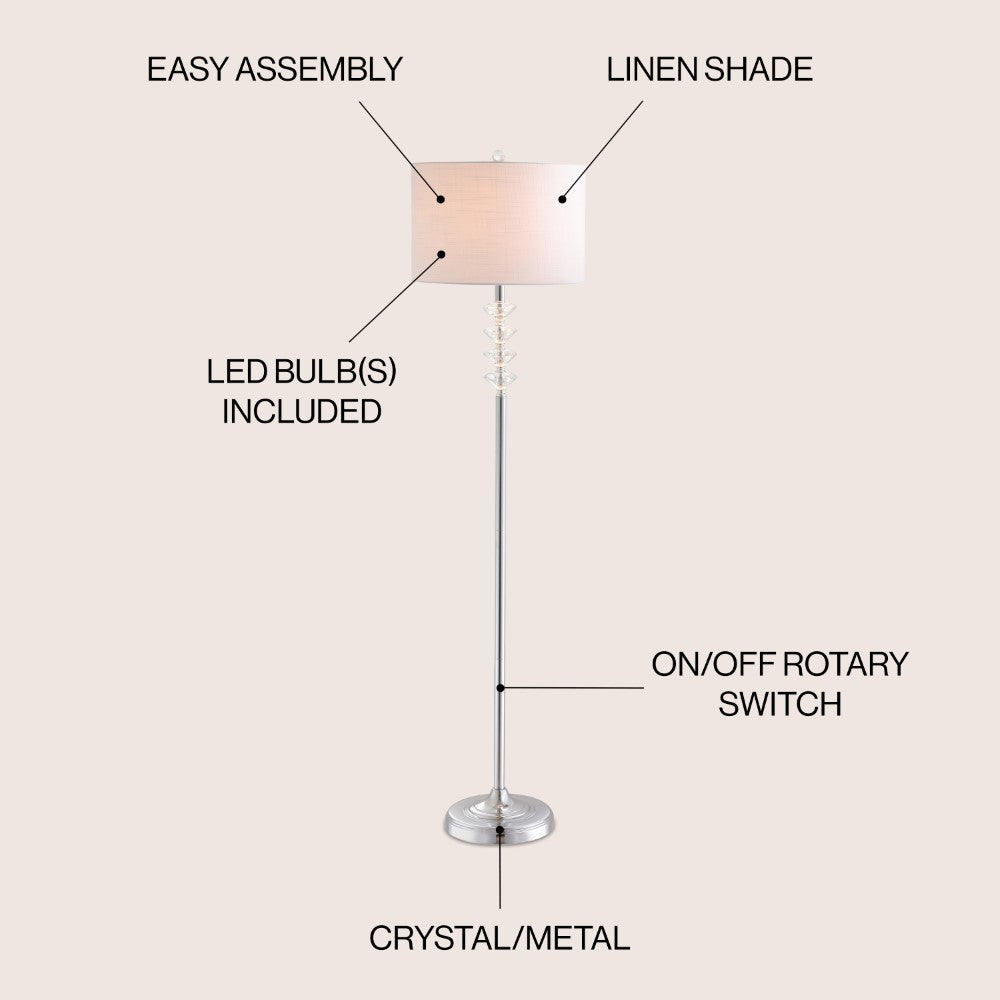 Kylan 60.5" Crystal/Metal LED Floor Lamp