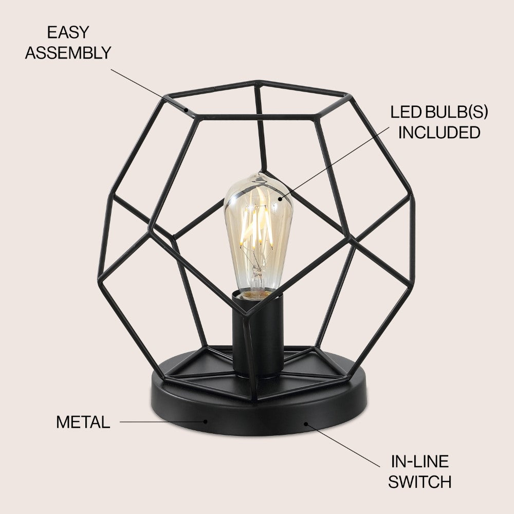 Buzzard 10" Metal/Marble LED Table Lamp