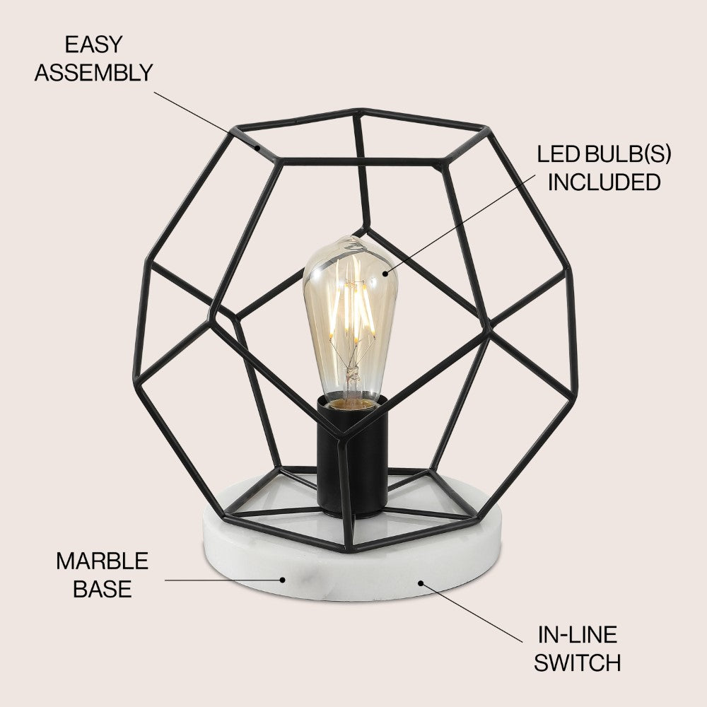 Buzzard 10" Metal/Marble LED Table Lamp