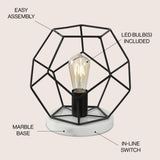 Buzzard 10" Metal/Marble LED Table Lamp