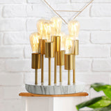 Plaid 13.5" Modern Metal/Resin LED Accent Lamp