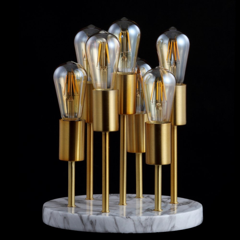 Plaid 13.5" Modern Metal/Resin LED Accent Lamp
