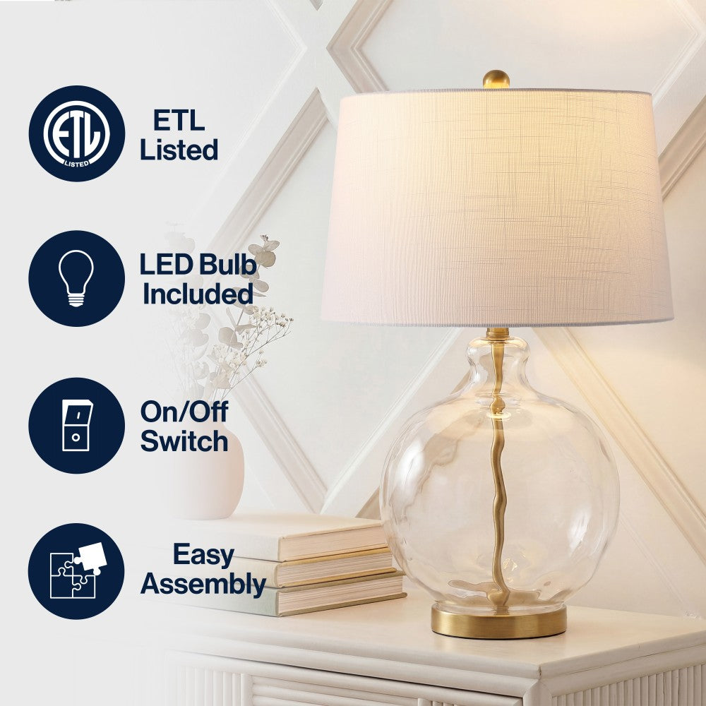 Cardinal 26.5" Glass/Metal LED Table Lamp