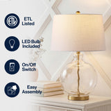 Cardinal 26.5" Glass/Metal LED Table Lamp