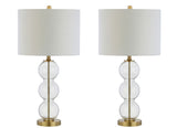 Max 27" Glass Triple-Sphere LED Table Lamp, Set of 2