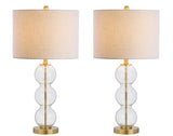 Max 27" Glass Triple-Sphere LED Table Lamp, Set of 2