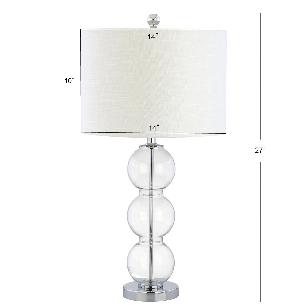 Max 27" Glass Triple-Sphere LED Table Lamp, Set of 2