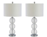Max 27" Glass Triple-Sphere LED Table Lamp, Set of 2
