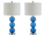 Max 27" Glass Triple-Sphere LED Table Lamp, Set of 2