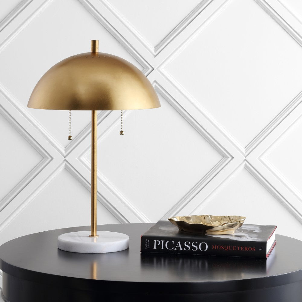 Hammer 20.7" Dome Metal with Marble Base LED Table Lamp