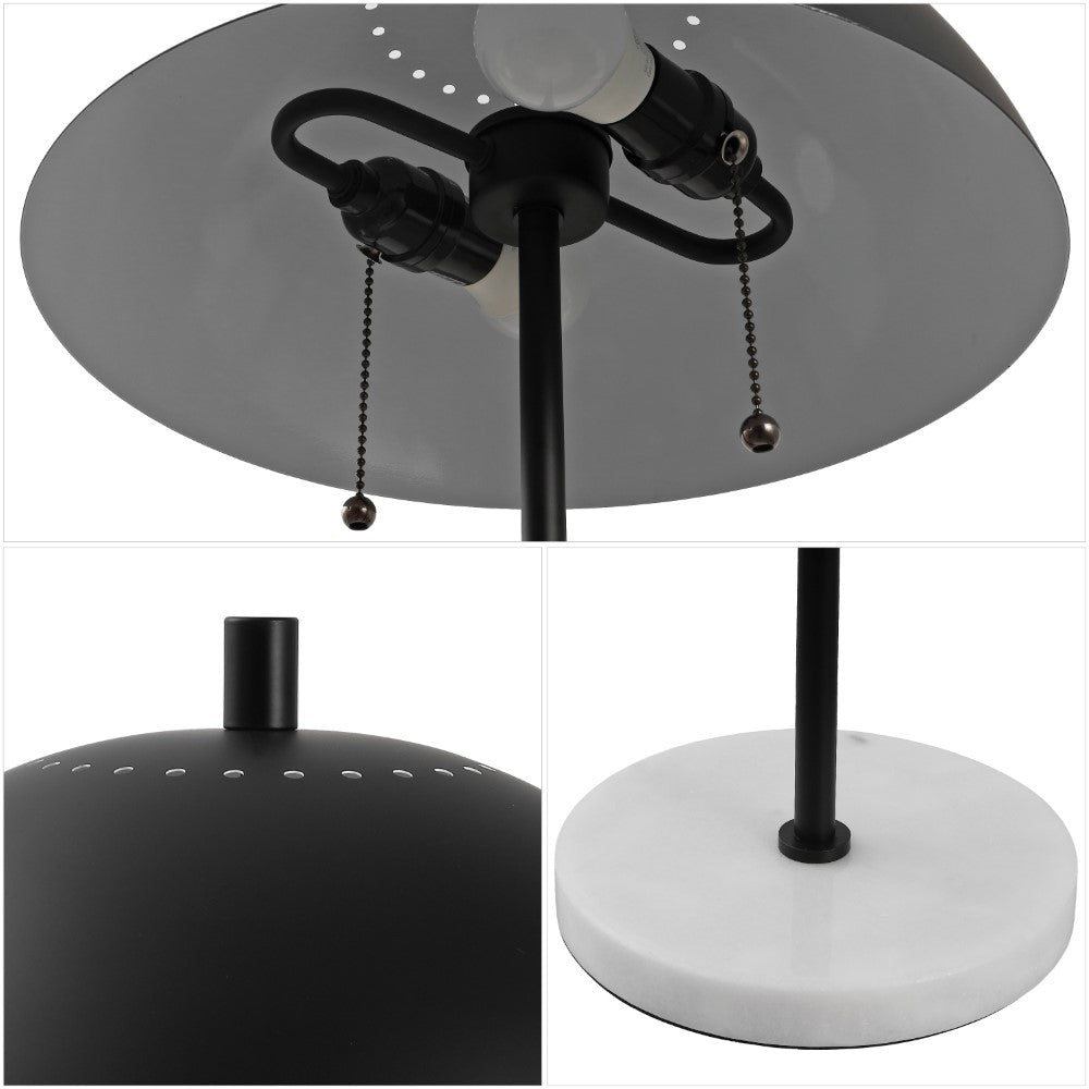 Hammer 20.7" Dome Metal with Marble Base LED Table Lamp