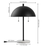 Hammer 20.7" Dome Metal with Marble Base LED Table Lamp