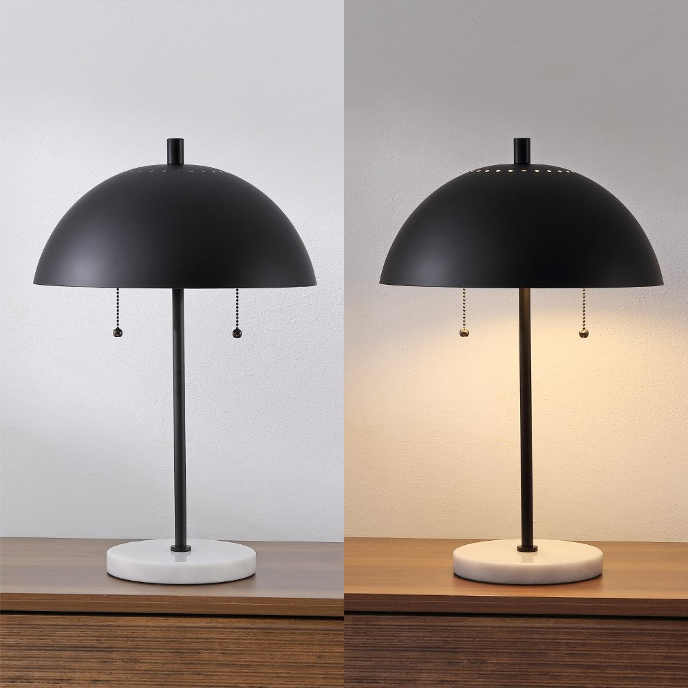 Hammer 20.7" Dome Metal with Marble Base LED Table Lamp