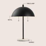 Hammer 20.7" Dome Metal with Marble Base LED Table Lamp