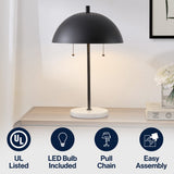 Hammer 20.7" Dome Metal with Marble Base LED Table Lamp