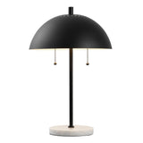 Hammer 20.7" Dome Metal with Marble Base LED Table Lamp