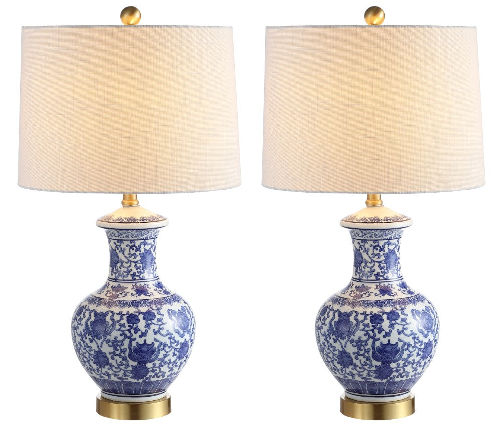 Pigeon 25.25" Ceramic/Metal LED Table Lamp, Set of 2