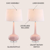 Sophia 28.5" Glass Teardrop LED Table Lamp, Set of 2
