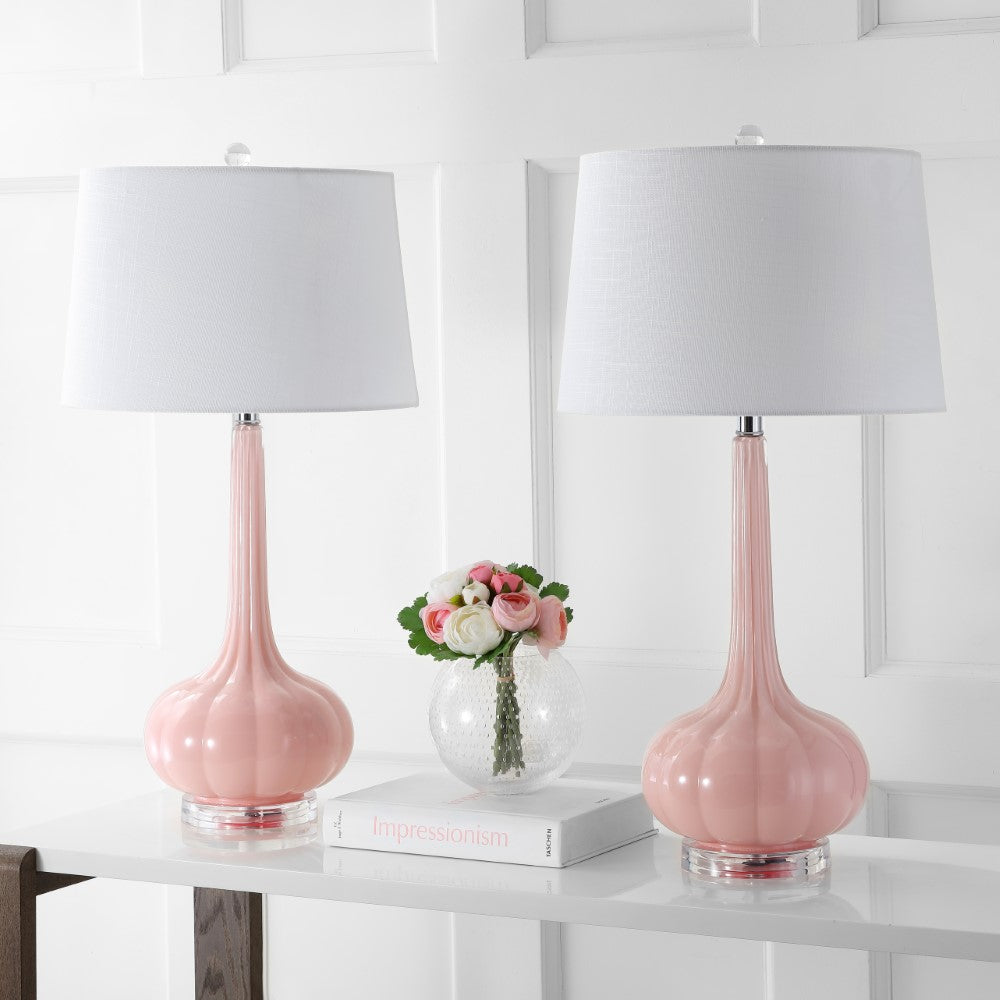 Sophia 28.5" Glass Teardrop LED Table Lamp, Set of 2