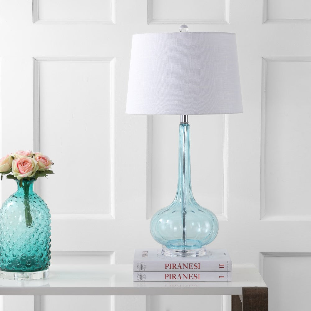 Sophia 28.5" Glass Teardrop LED Table Lamp, Set of 2