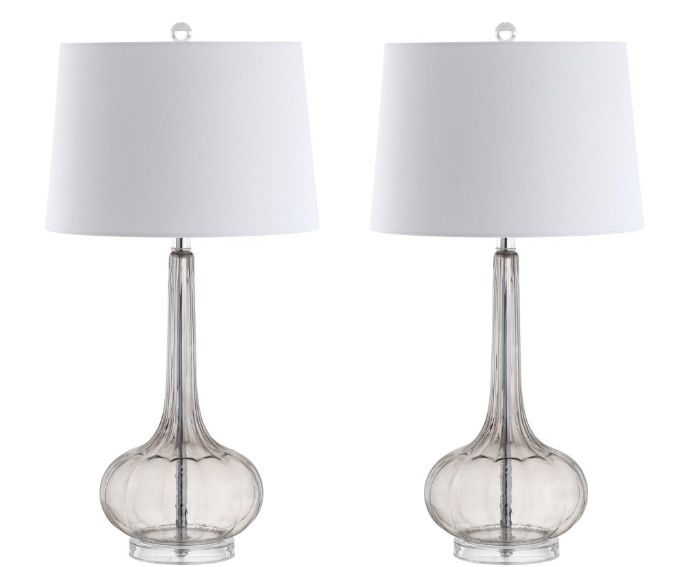 Sophia 28.5" Glass Teardrop LED Table Lamp, Set of 2