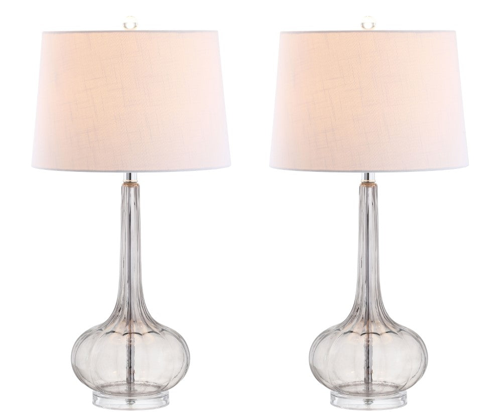 Sophia 28.5" Glass Teardrop LED Table Lamp, Set of 2
