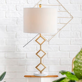 Borer 29.5" Modern Gilt Metal with Marble Base LED Table Lamp