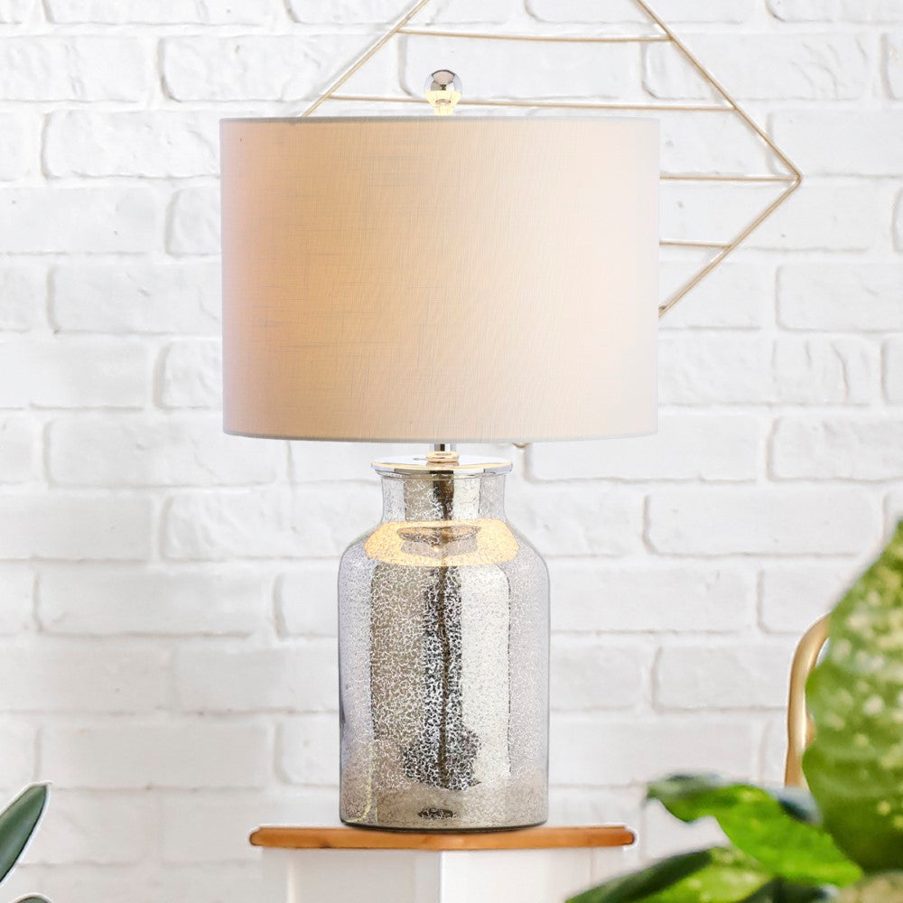 Dax 24.5" Trellis Pattern Glass LED Table Lamp