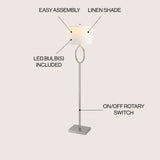 Morgan 61" Metal LED Floor Lamp