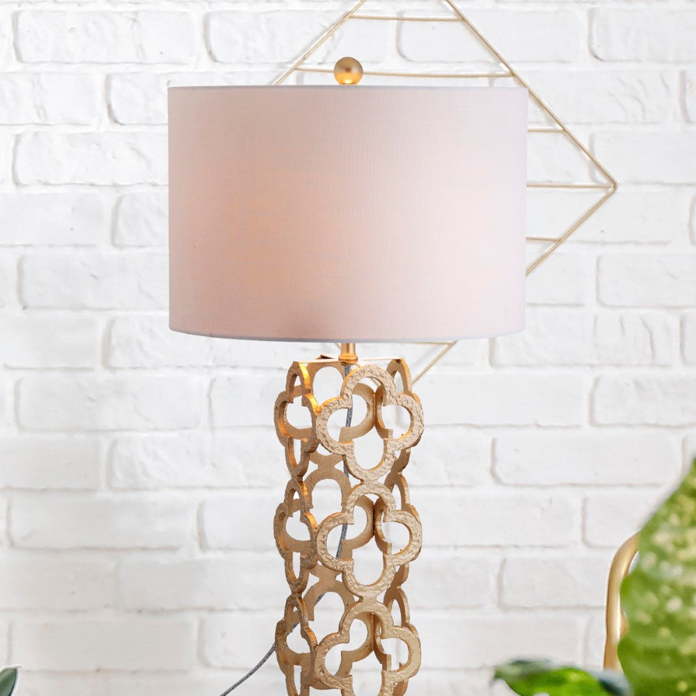 Karina 26.5" Metal Quatrefoil LED Table Lamp