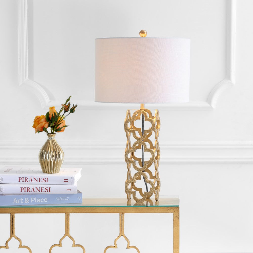 Karina 26.5" Metal Quatrefoil LED Table Lamp