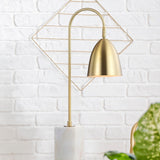 Dragonfly 26" Gold Arched Metal with Marble Base LED Table Lamp