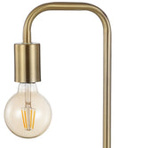 Fruitu 20.5" Minimalist Glam Gold Pipe Metal/Marble LED Table Lamp