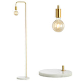 Darwin 60" Minimalist Edison Metal/Marble Floor Lamp