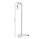 Darwin 60" Minimalist Edison Metal/Marble Floor Lamp
