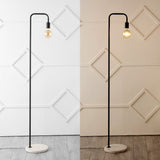 Darwin 60" Minimalist Edison Metal/Marble Floor Lamp