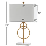 Grasshopper 26" Modern Circle Marble/Metal LED Table Lamp