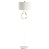 Moth 60" Modern Circle Marble/Metal LED Floor Lamp