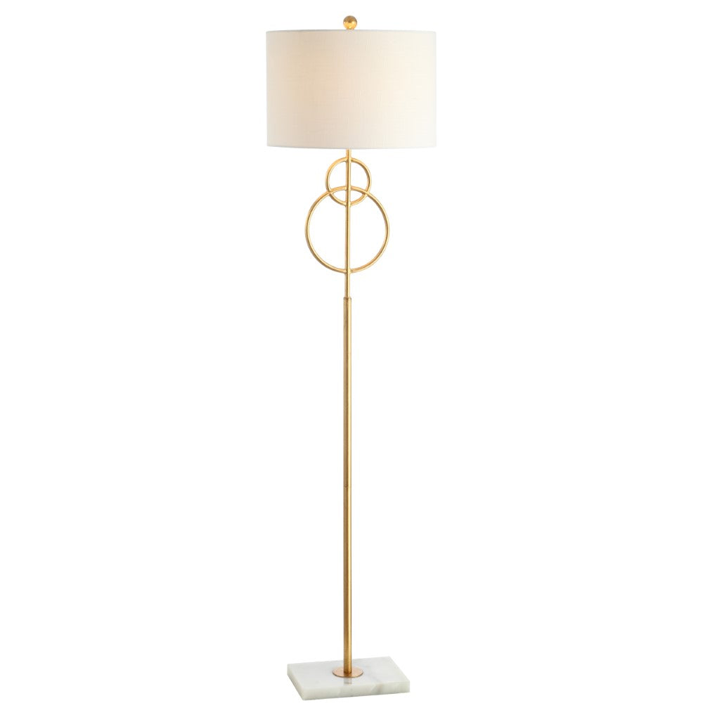 Moth 60" Modern Circle Marble/Metal LED Floor Lamp