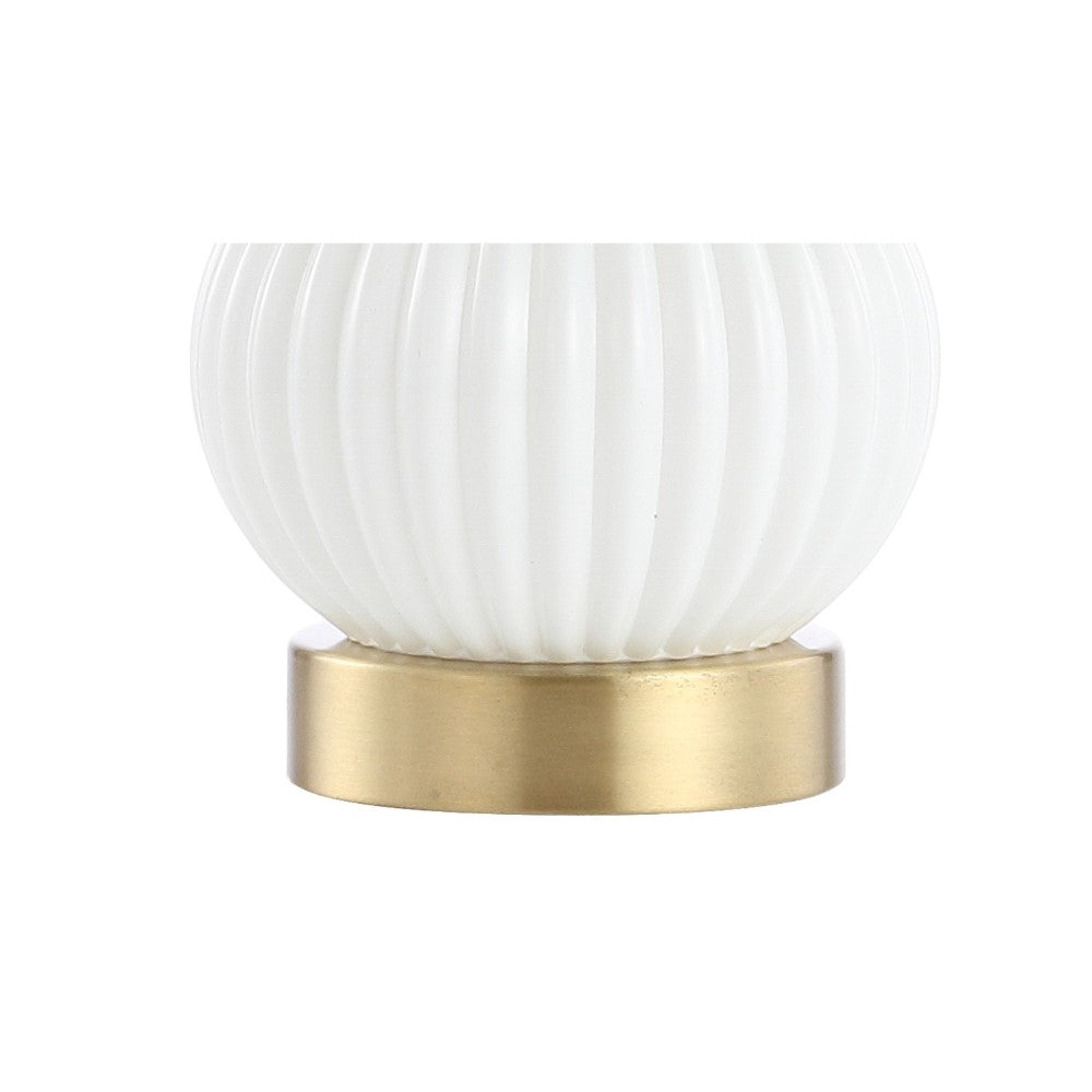 Daisy 20" Ribbed Metal/Glass LED Table Lamp